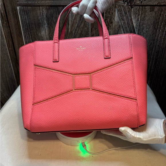 Kate Spade Coral Satchel with Bow Detail EUC - Picture 1 of 8